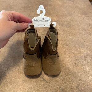 Rising Star - Tan Soft Infant Western Boots, Size 9-12M